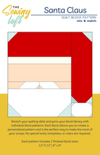 Santa Claus Quilt Block Printed Pattern