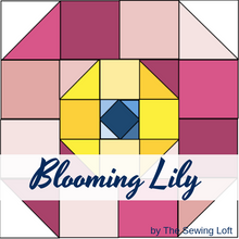 Blooming Lily Quilt Block Printed Pattern