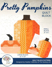 Pretty Pumpkins Quilt Block Printed Pattern