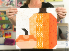 Pretty Pumpkins Quilt Block Printed Pattern