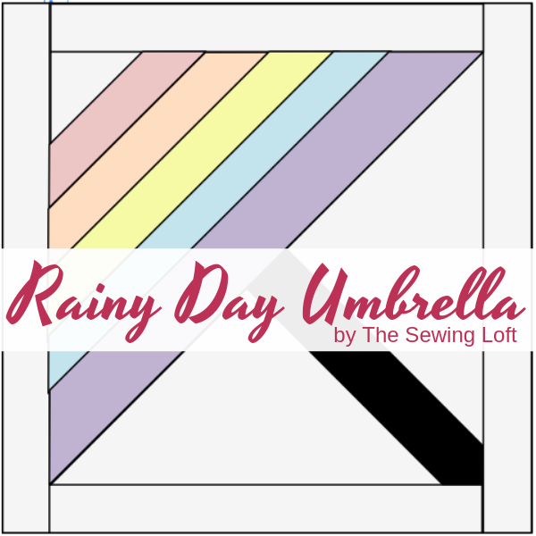 Rainy Day Umbrella Quilt Block Pattern TheSewingLoft