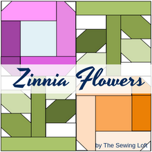Zinnia Flowers Quilt Block Pattern