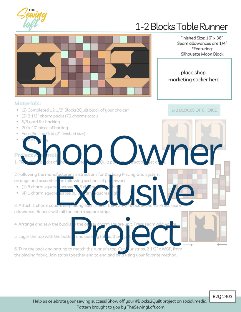 1-2 Block Table Runner Layout | Shop Owner Exclusive