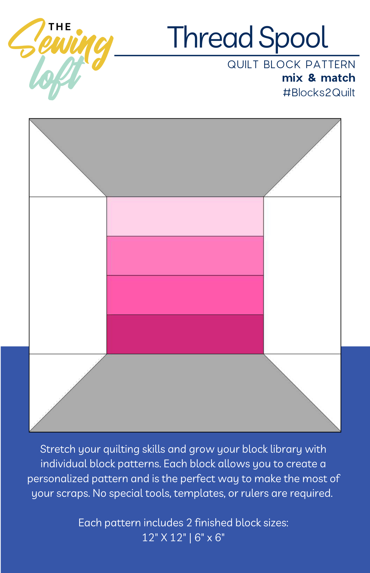 Thread Spool Quilt Block Printed Pattern โ TheSewingLoft