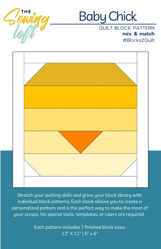 Baby Chick Quilt Block Printed Pattern