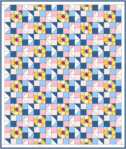 Blooming Lily Quilt Block Printed Pattern
