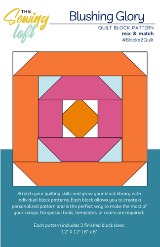 Blushing Glory Quilt Block Printed Pattern