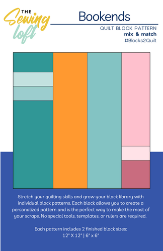 Bookends Quilt Block Printed Pattern