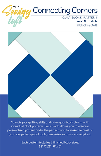 Connecting Corners Quilt Block Printed Pattern