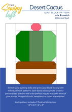 Desert Cactus Quilt Block Printed Pattern