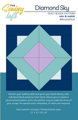 Diamond Sky Quilt Block Printed Pattern