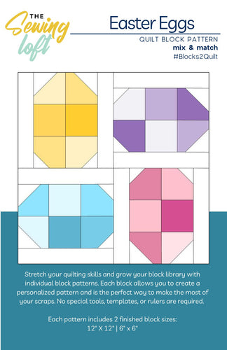 Easter Eggs Quilt Block Printed Pattern
