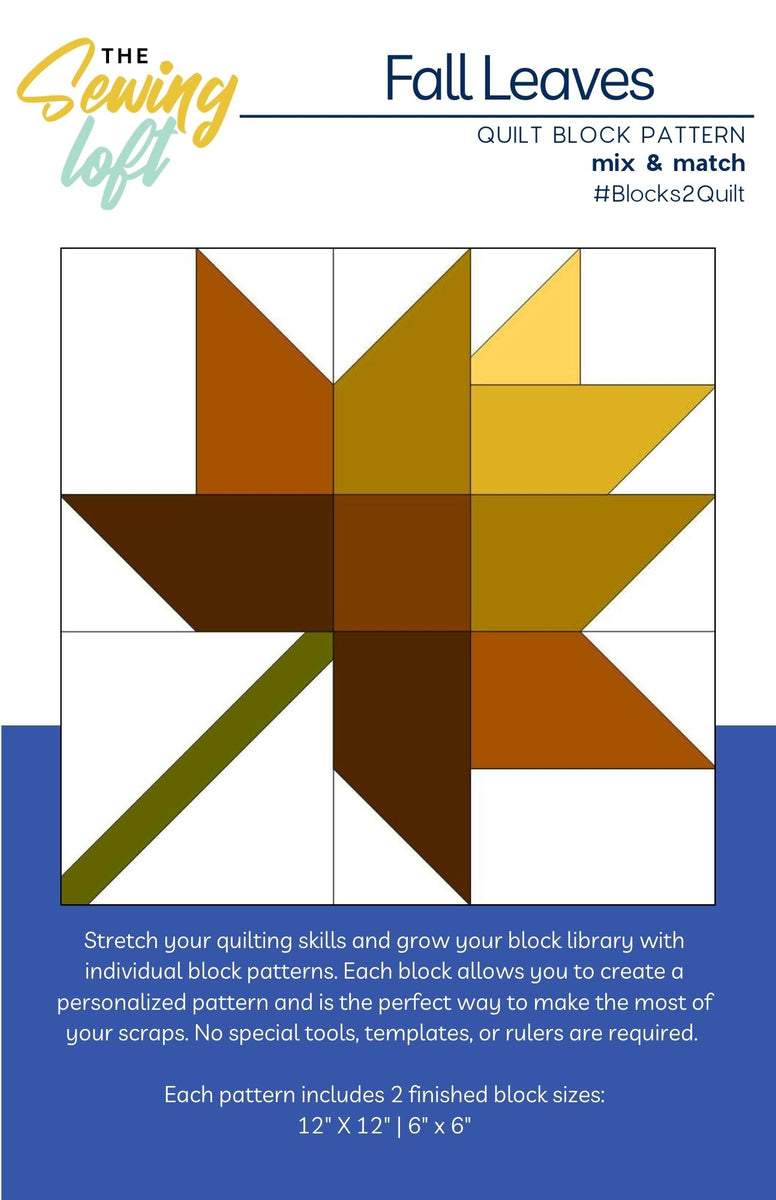 Fall Leaves Quilt Block Printed Pattern – TheSewingLoft