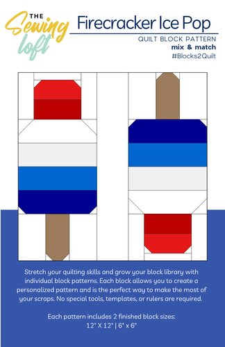 Firecracker Quilt Block Printed Pattern