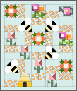 Bumble Bee Quilt Block Printed Pattern
