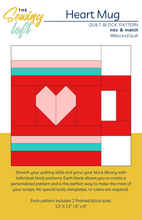Heart Mug Quilt Block Printed Pattern