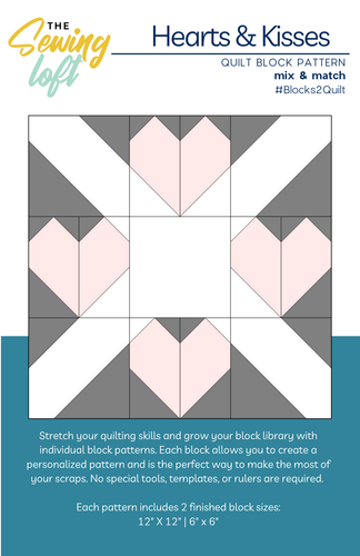 Hearts & Kisses Block Printed Pattern