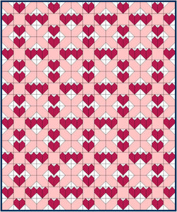 Hearts & Kisses Block Printed Pattern