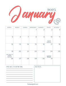 2025 Calendar Printout | January