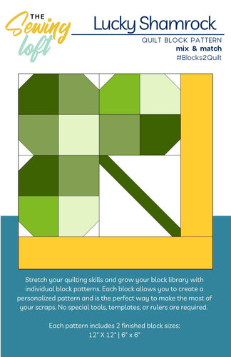 Shamrock Quilt Block Printed Pattern