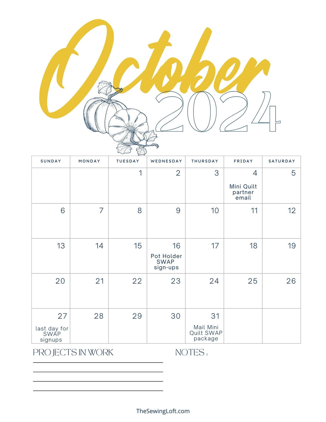 2024 Calendar Printout | October