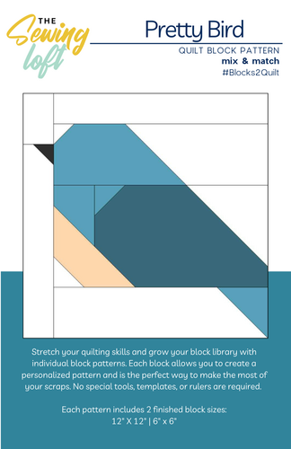 Pretty Bird Quilt Block Printed Pattern