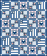 Starry Heart Quilt Block Printed Pattern