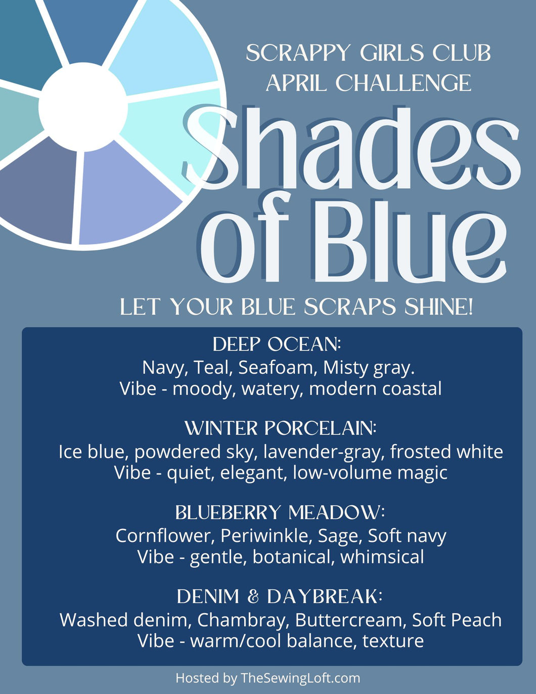 Shades of Blue Challenge Cheat Sheet – TheSewingLoft