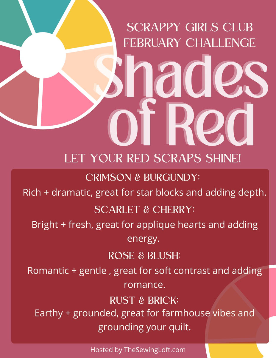 Shades of Red Challenge Cheat Sheet – TheSewingLoft