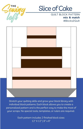 Slice of Cake Quilt Block Printed Pattern