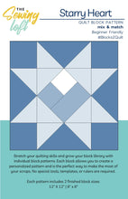 Starry Heart Quilt Block PDF Pattern