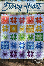 Starry Heart Quilt Block Printed Pattern
