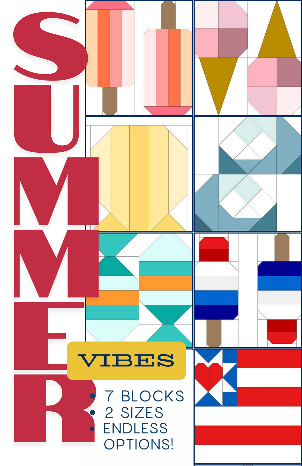Summer Vibes Quilt Block Bundle Set