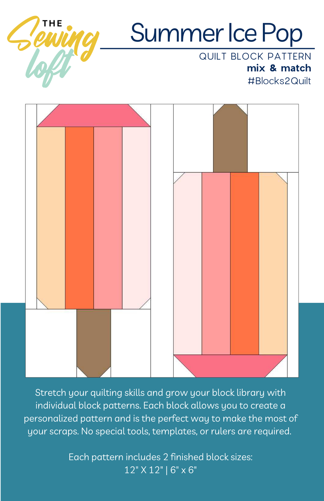 Summer Ice Pop Block Printed Pattern