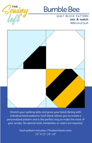 Bumble Bee Quilt Block Printed Pattern