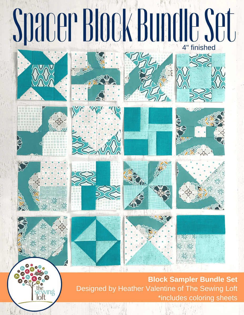 Spacer Block Bundle Set Sixteen Easy To Make 4" Finished Blocks