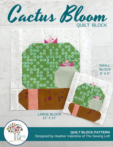 Cactus Bloom Quilt Block Pattern