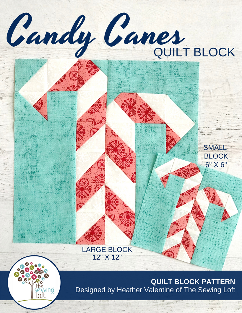 Candy Canes Quilt Block Pattern