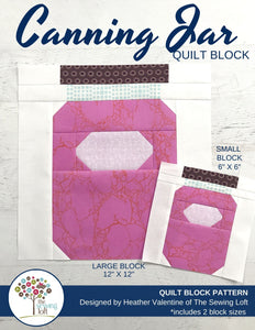 Canning Jar Quilt Block Pattern