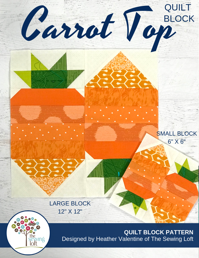 Carrot Top Quilt Block Pattern