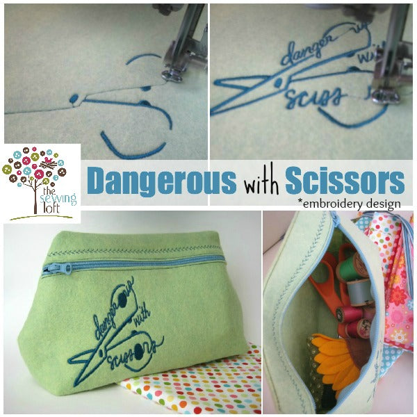 Dangerous with Scissors Embroidery