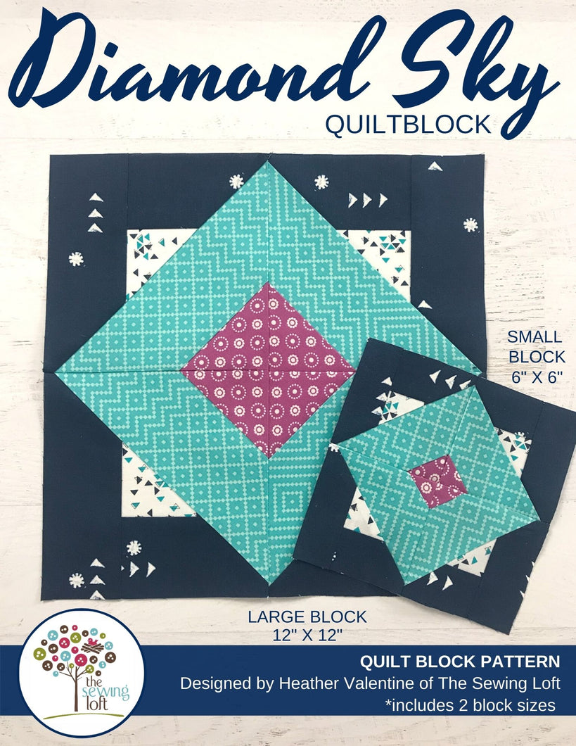 Diamond Sky Quilt Block Pattern