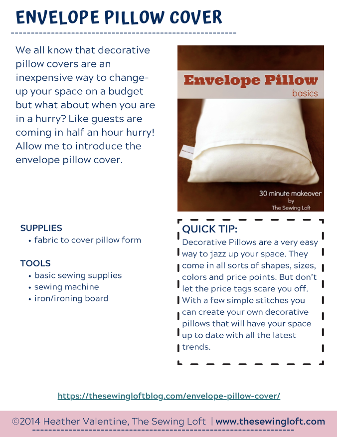 Envelope Pillow Cover-Tutorial PDF