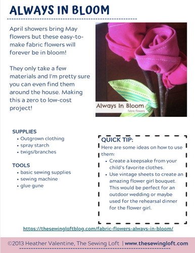 Fabric Flowers -Tutorial PDF