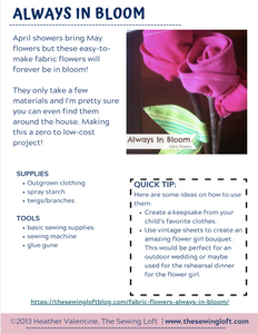 Fabric Flowers -Tutorial PDF