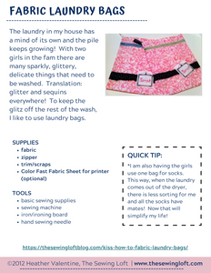 Fabric Laundry Bag - Tutorial PDF