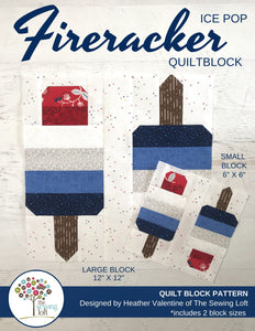 Firecracker Ice Pop Quilt Block Pattern