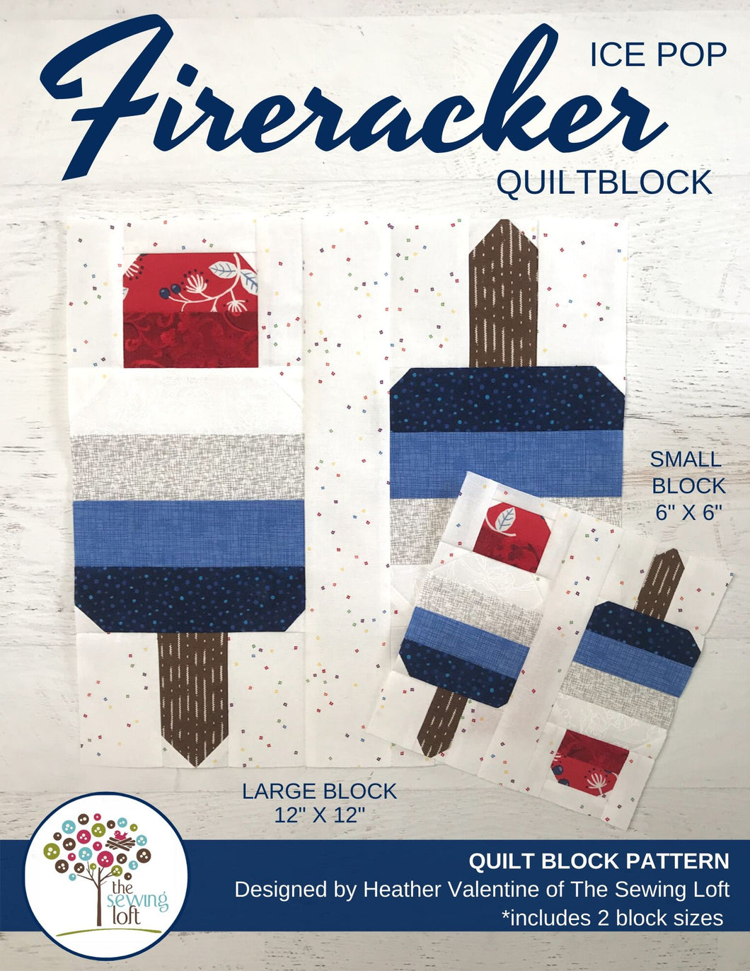 Firecracker Ice Pop Quilt Block Pattern