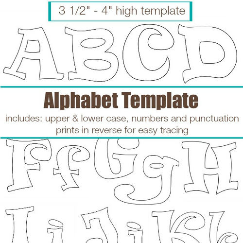 Curly Funk Alphabet Applique Pattern Template