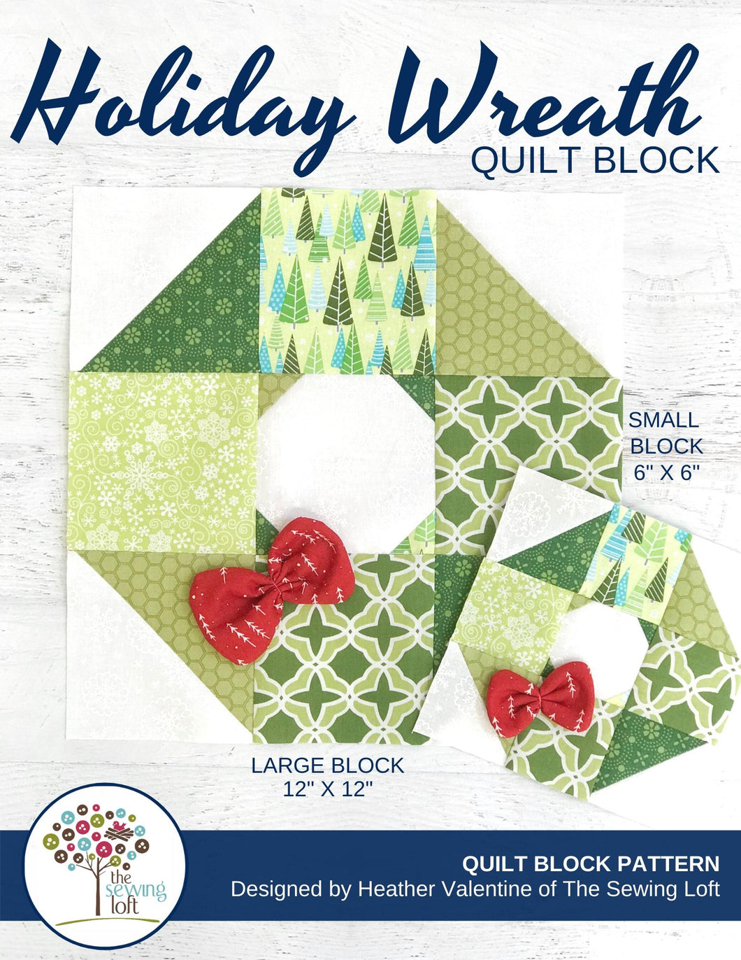 Holiday Wreath Quilt Block Pattern